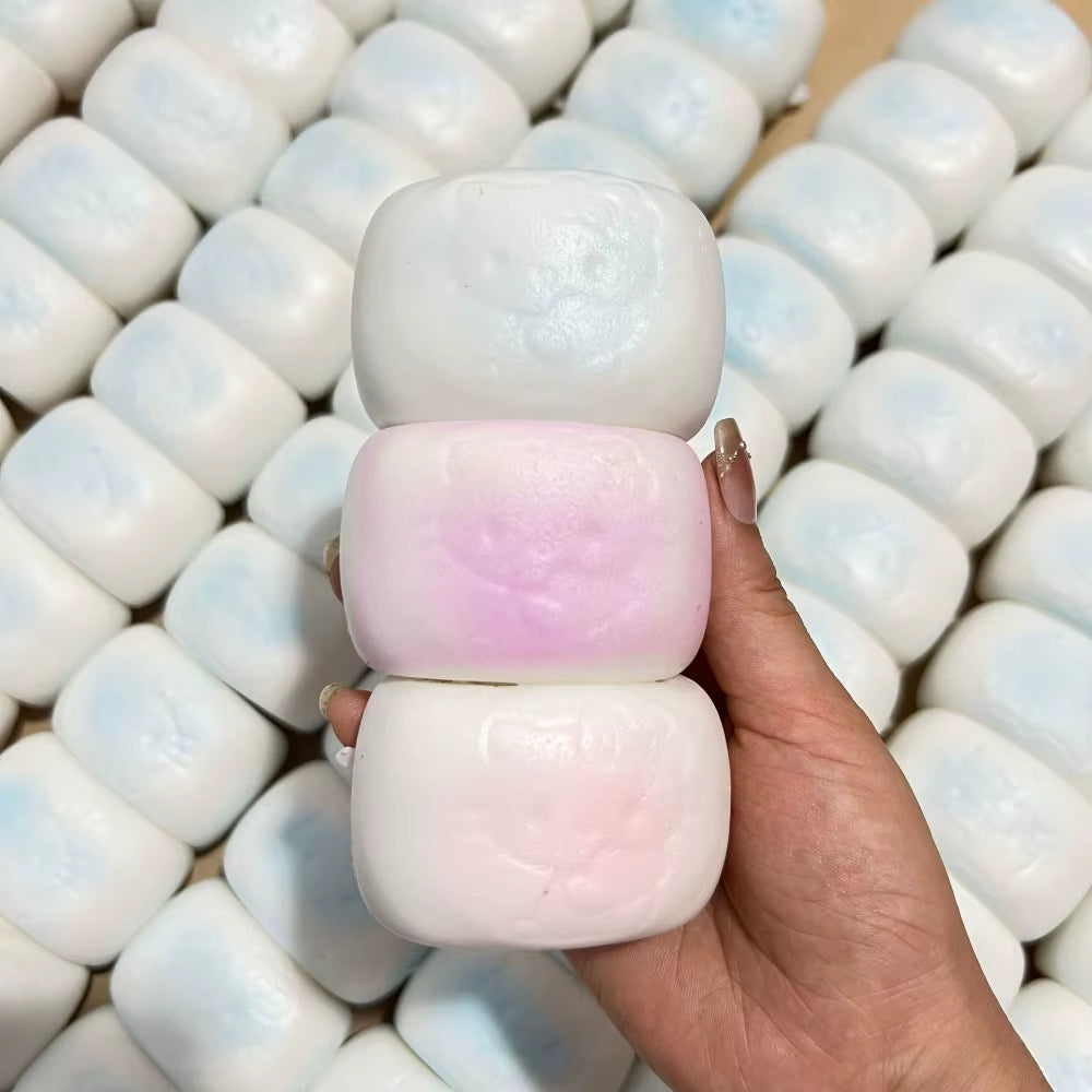 Squishy Simulated Steamed Bun Squeeze Toy Stress Relief Slow Rising Sensory Fidget for Anxiety ADHD Autism Gift for Kids Adults