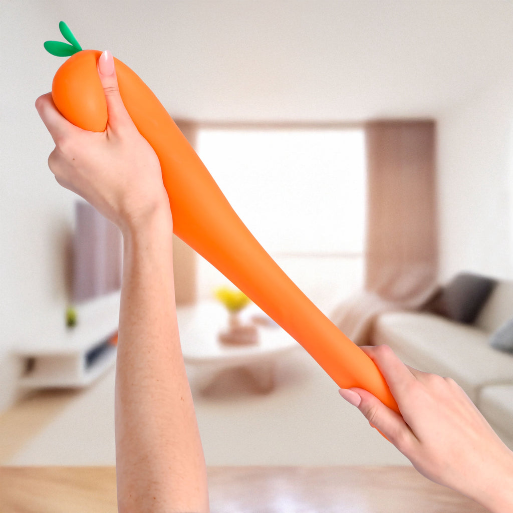 Squishy Carrot – Jumbo 12.5 Inch Squishy Vegetable | Giant Stress Relief Toy | Fidget Sensory Food Fun for Kids, Teens & Adults