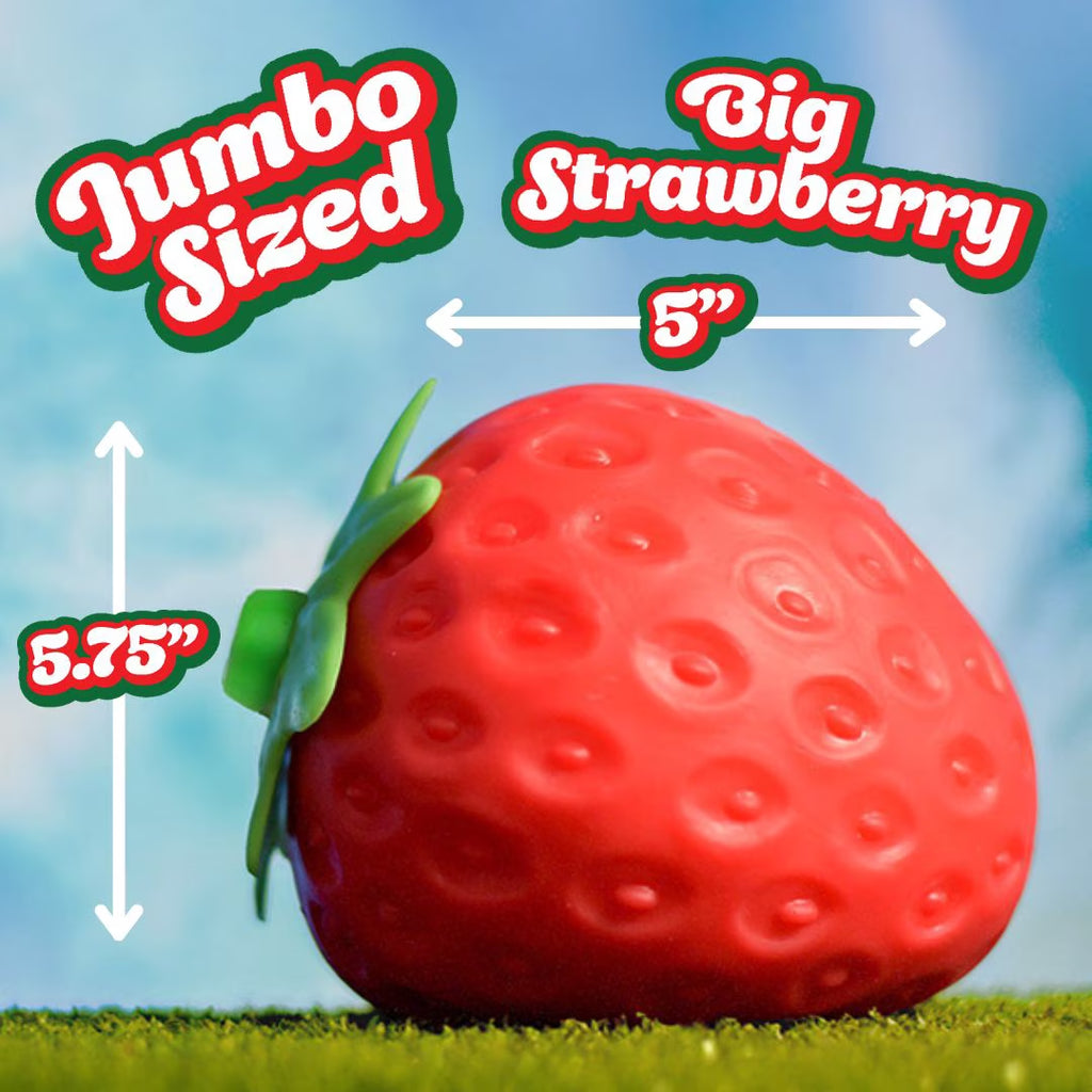 Squishy Extra Large Strawberry, Gag Gifts Funny Adult, Giant Stress Ball, Fidget Sensory Toy for Kids, ADHD Toys