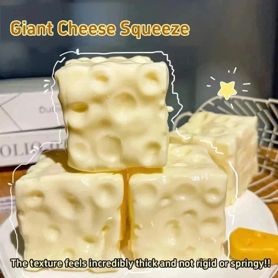 Jumbo Cheese Squishy Vaseline Filling Soft Stretch Fidget Toy ASMR Stress Relief