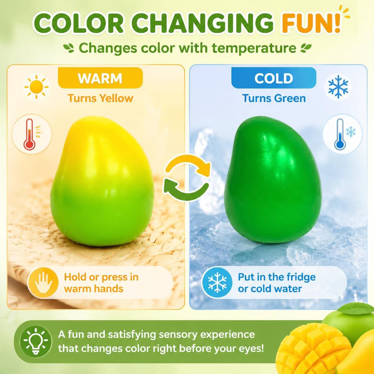 Crunchy Mango Squishy,Color Changing Mango Squishy,Cheese Squishy Stress,Crunchy Pudding Squishy,Ocean Ice Cubes Squishies Toys,Slow Rising Squishing Butter Stick