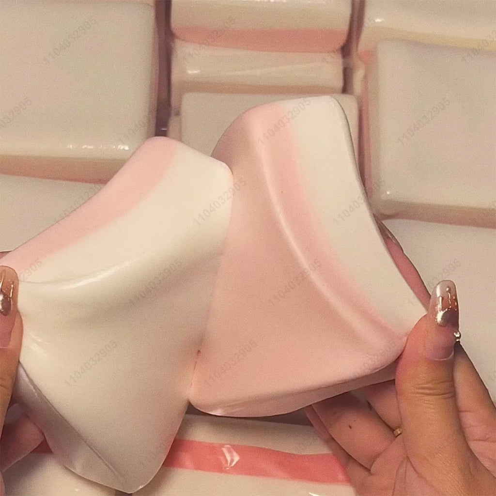 Squishy Double-Sided Sticky Rice Cake Pink Slow Rising Rice Cake Squishy Slow Rebound Cake Bread Stress Release Hand Relax Gift