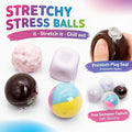 4-Pack Assorted Stretchy Slow-Rising Stress Balls Set (4.5 Cm X 4.5 Cm (1.77 in X 1.77 In)), Soft Tactile Handmade Candy & Dessert Shapes Sensory Squeeze Toys for Kids & Adults