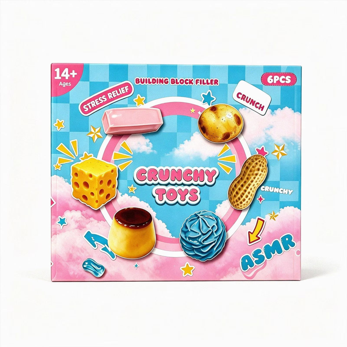 6 Pcs Dumpling Mystery Squishy Box Countdown Calendar, Crunchy Squishy Set, Assorted Realistic Food Shaped Soft Stress Relief Squeeze Toys for Party Gift & Daily Play