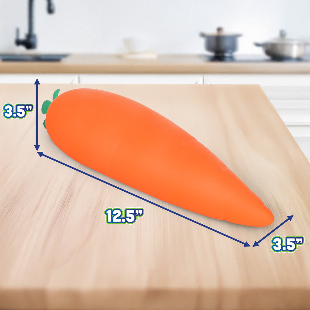 Squishy Carrot – Jumbo 12.5 Inch Squishy Vegetable | Giant Stress Relief Toy | Fidget Sensory Food Fun for Kids, Teens & Adults
