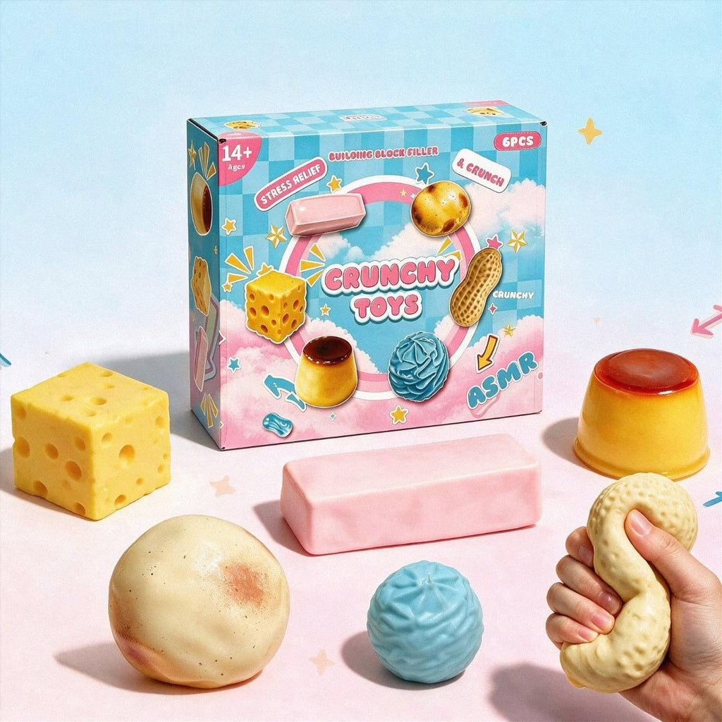 6 Pcs Dumpling Mystery Squishy Box Countdown Calendar, Crunchy Squishy Set, Assorted Realistic Food Shaped Soft Stress Relief Squeeze Toys for Party Gift & Daily Play