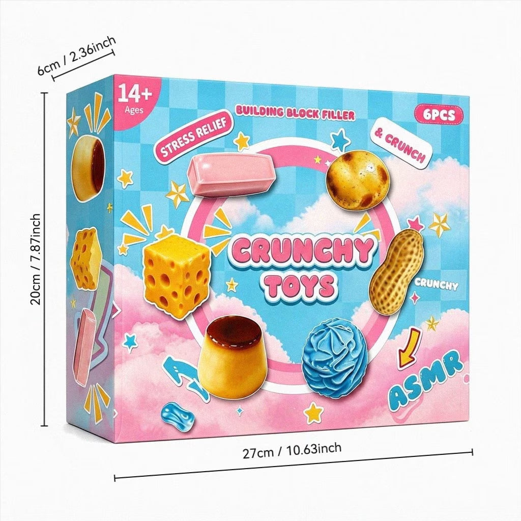 6 Pcs Dumpling Mystery Squishy Box Countdown Calendar, Crunchy Squishy Set, Assorted Realistic Food Shaped Soft Stress Relief Squeeze Toys for Party Gift & Daily Play
